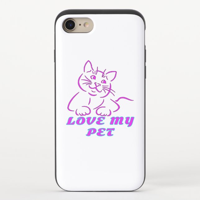 LOVE MY CUTE PINK PET CAT UNCOMMON iPhone CASE (Back)