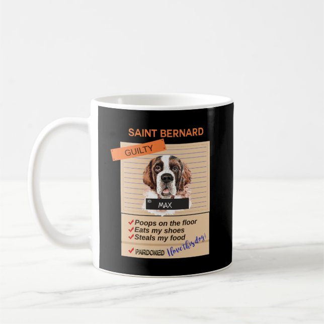 Love My Cute Saint Bernard  Despite Bad Habits  Coffee Mug (Left)