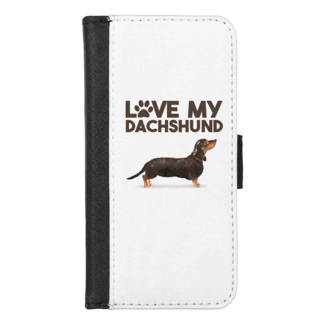 LOVE MY DACHSHUND iPhone WALLET CASE (Front)
