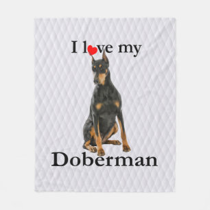 Love My Doberman Fleece Blanket