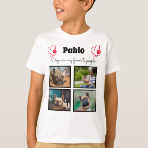 Love my dog - 4 photo customized collage for boys  T-Shirt