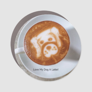Love My Dog A Latte Car Magnet