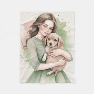 love my dog, lovely dog fleece blanket