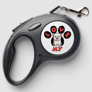 love my dog  retractable pet leash 
