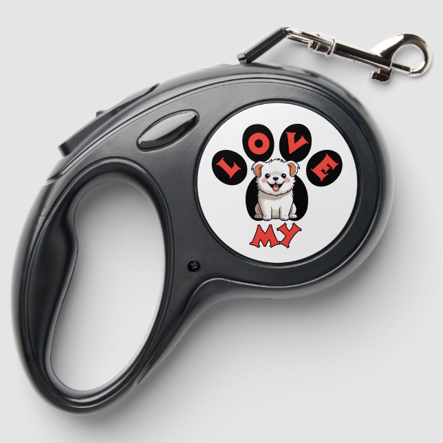 love my dog  retractable pet leash  (Back)