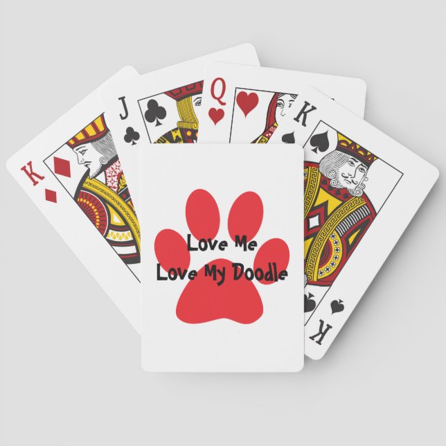 Love My Doodle Playing Cards (Back)