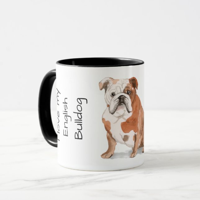 Love My English Bulldog Mug (Front Left)