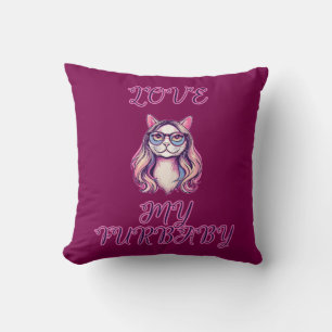 Love My Furbaby Adorable Pet Parent Design Throw Pillow