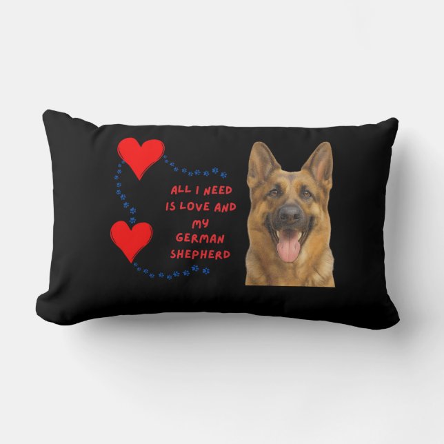 Love & My German Shepherd Pillow 🐾❤️ (Front)