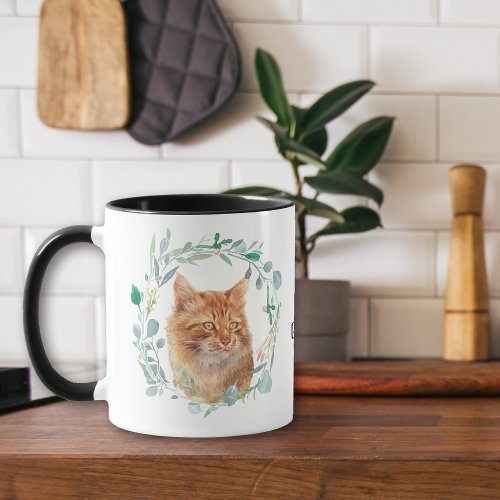 Love My Ginger Cat Wreath Coffee Mug