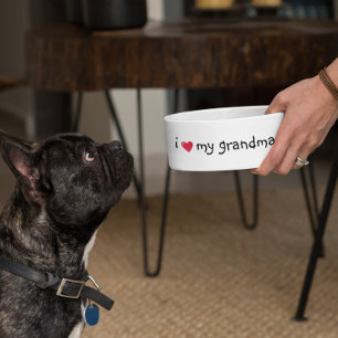 Love my Grandma Food Funny Humor Dog Pet Bowl