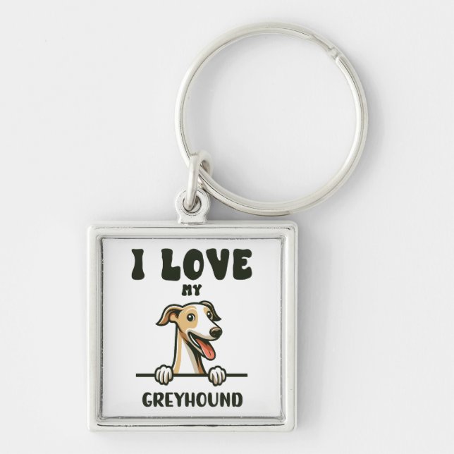 Love My Greyhound Keychain (Front)