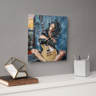Love My Guitar Square Wall Clock