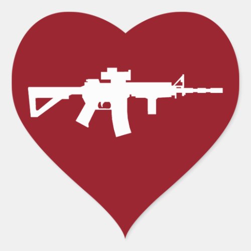 Love My Guns Heart Sticker