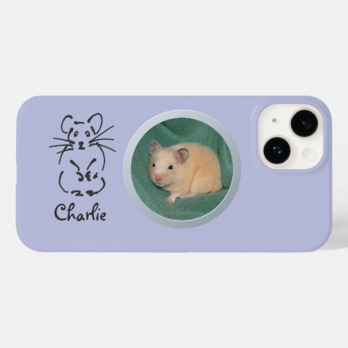 Love my Hamster Photo and Name with sweet sketch Case_Mate iPhone 14 Case