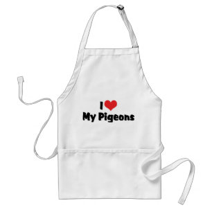 Love My Heart My Pigeons - Bird Lover Adult Apron