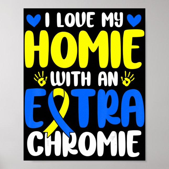 Love My Homie With The Extra Chromie Down Syndrome Poster (Front)