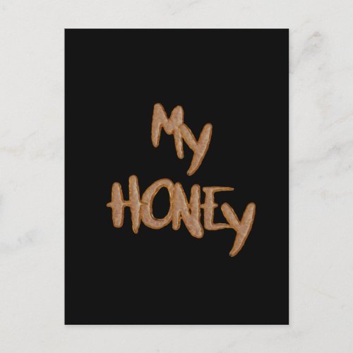 Love _ My Honey In Cookie Letters Postcard