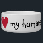 Love my Humans Food Funny Humor Dog Pet Bowl<br><div class="desc">This design was created from my one-of-a-kind fluid acrylic painting. It may be personalized by clicking the customize button and changing the name, initials or words. You may also change the text color and style or delete the text for an image only design. Contact me at colorflowcreations@gmail.com if you with...</div>