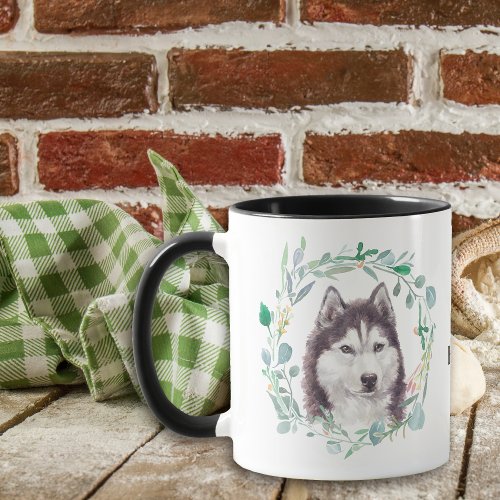 Love My Husky Wreath Coffee Mug