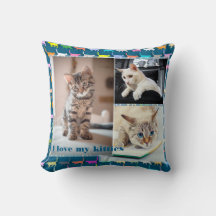 Love My Kitties Customize 3 Photos Cat Print