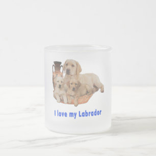 Love my Labrador Frosted Glass Coffee Mug