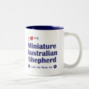 Love My Miniature Australian Shepherd (Female Dog) Two-Tone Coffee Mug