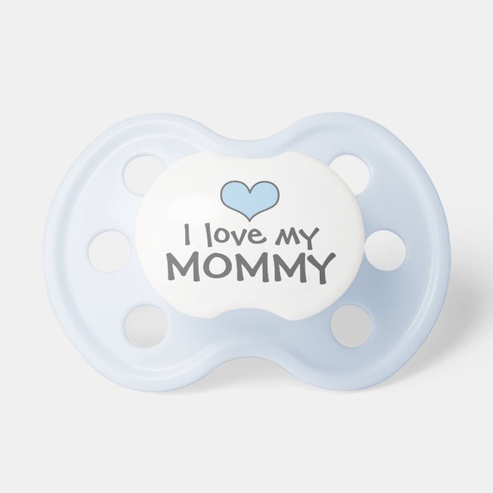 Love My Mommy  Custom Baby Pacifier in Blue