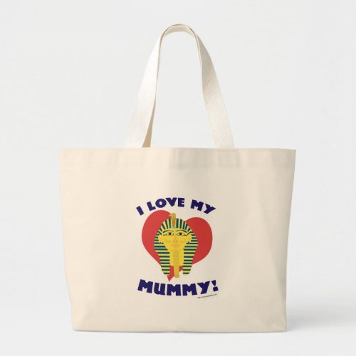 Love My Mummy Funny Cartoon Slogan Large Tote Bag
