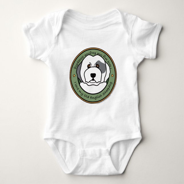 Love My Old English Sheepdog Baby Bodysuit (Front)