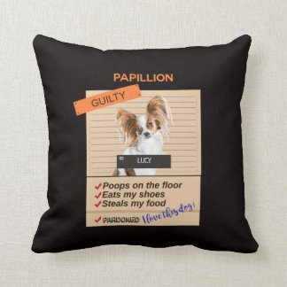 Love My Papillion Despite Bad Habits Funny Throw Pillow