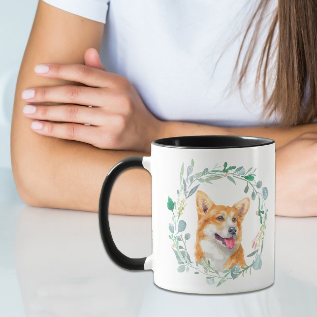Love My Pembroke Corgi Wreath Mug (Creator Uploaded)