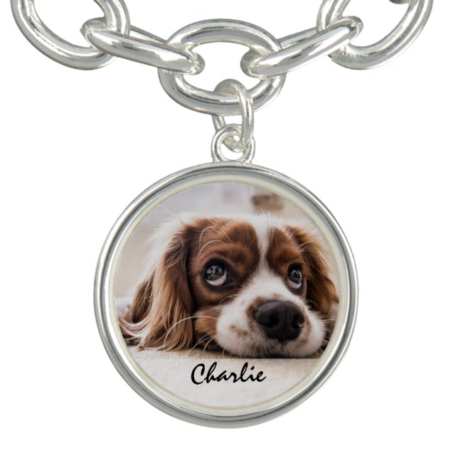 Love My Pet Dog Photo Template Bracelet (Design)