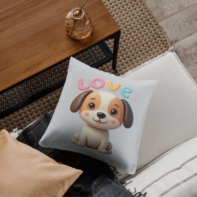 Love My Pet Photo Minimalist Gifts, Perfect Pet  Throw Pillow (Creator Uploaded)