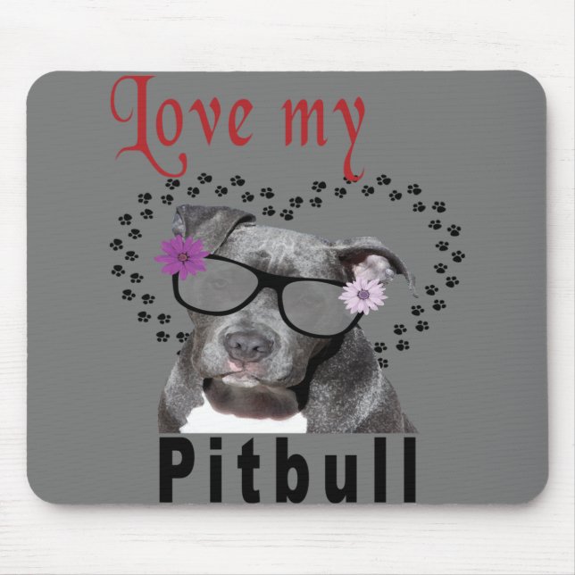 Love My Pitbull Mouse Pad (Front)