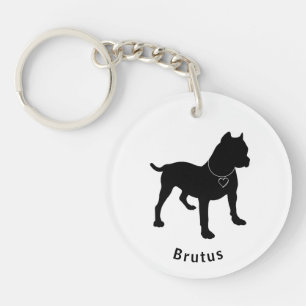 Love My Pittie Customizable Dbl Sided Keychain