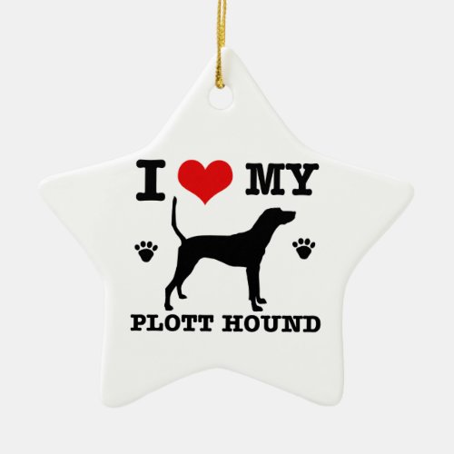 Love my plott hound ceramic ornament