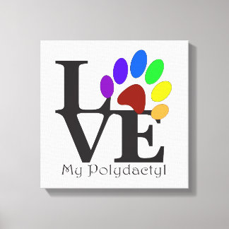LOVE My Polydactyl Cat Art Canvas Print