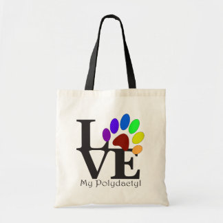 LOVE My Polydactyl Cat Tote Bag