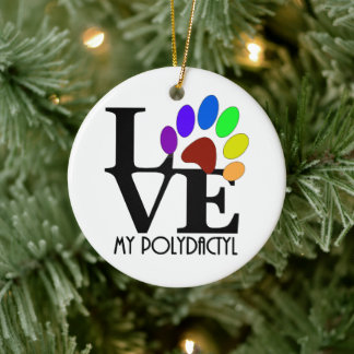 LOVE My Polydactyl Ceramic Ornament