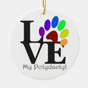LOVE My Polydactyl Ceramic Ornament