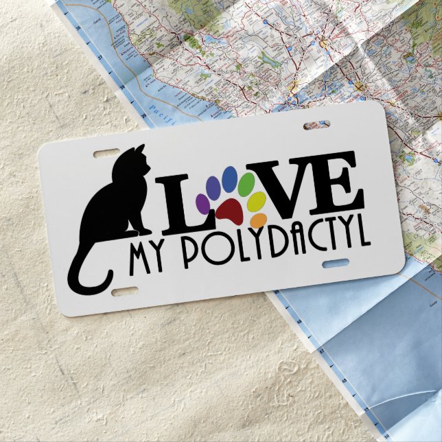 LOVE My Polydactyl License Plate (In Situ)