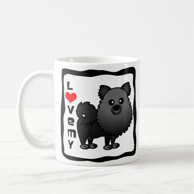 Love My Pomeranian - Black Coffee Mug (Left)