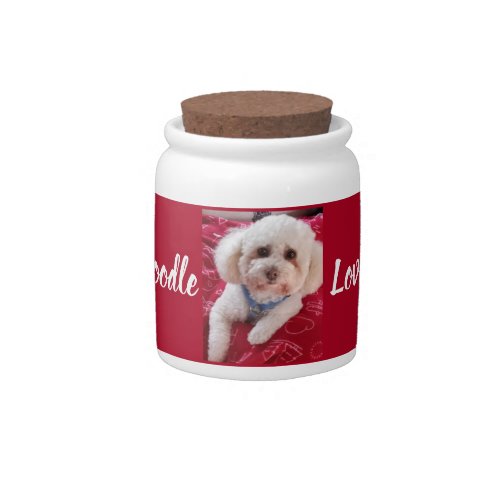 Love My Poodle Candy  Treat Jar