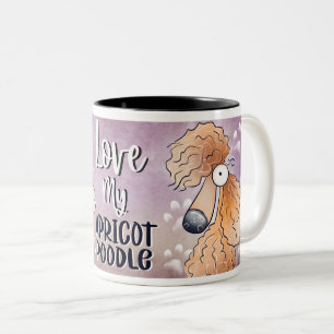 Love My Red Poodle Cartoon 11oz Two-Tone Coffee Mug