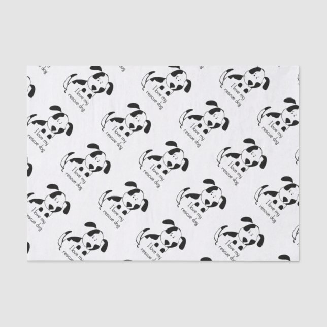 Love my Rescue Dog Pet Animal Quote Tissue Paper (Front)