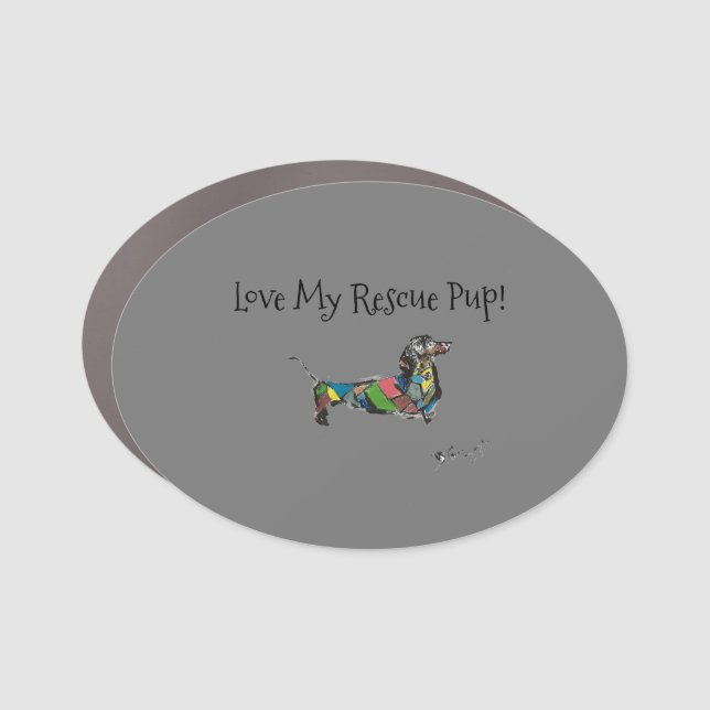 Love My Rescue Pup! Magnet (Front)