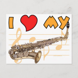 Love My Sax Postcard
