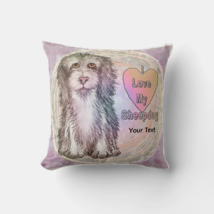 Love My Sheepdog Throw Pillow