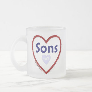 Love My Sons Frosted Glass Coffee Mug